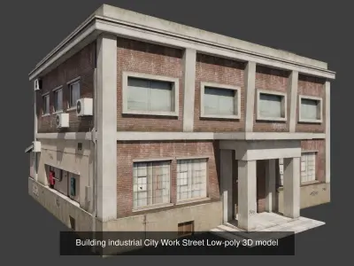 Building  City Village Work Street Low-poly 3D Model Pack