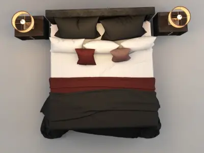 Blue Bed 3D model