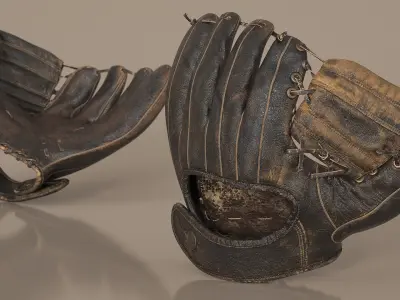  Classic Worn Baseball Glove Black 