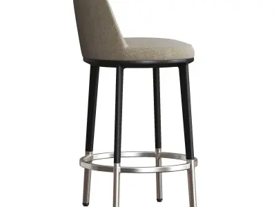 chair bar stool with seat and legs 3D model