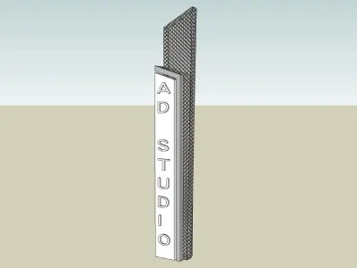 modern minimalist tower for advertisement 3D model