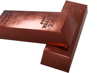 Copper Bar Low-poly 3D model