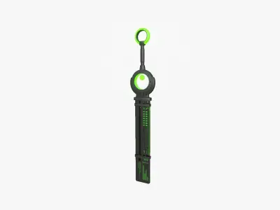 SciFi Sword A03 Black Green - Character Design Fashion Low-poly 3D model