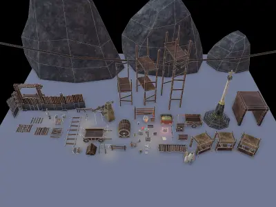 Fantasy Props Pack BPR Low-poly 3D model