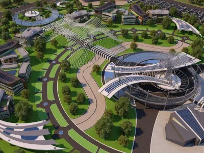 0016 - Futuristic City - 2021 - 04 - 2Ds Plans - 3Ds Files 3D model