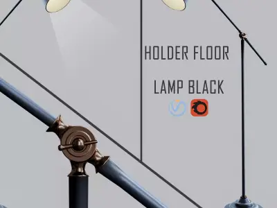 Holder Floor Lamp Black 3D model