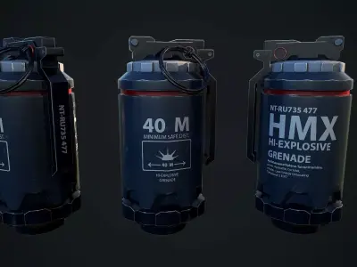 Scifi Grenade Low-poly 3D model