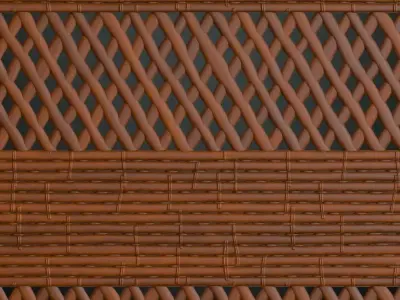  Bamboo Woven Screen PBR Seamless Texture