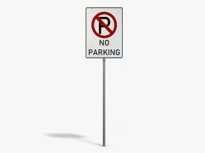 No Parking Sign Low-poly 3D model