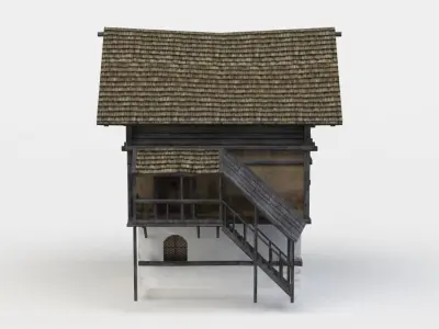 House medieval Low-poly 3D model