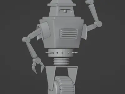 Metal Robot Low-poly 3D model