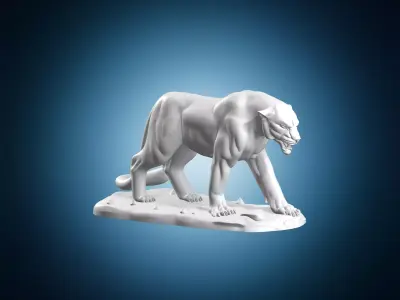Panther Wild Cat Statue 3D print model
