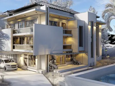 MODERN VILLA DENDOBRIUM MACROPHYLLUM 3D model