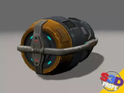 Scifi barrel crate 3D model