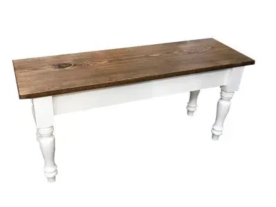 Gephart Farmhouse Wood Bench Long Chair 3D model