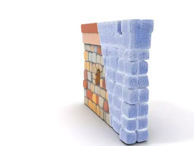 Medieval Stone Wall model pack Low-poly 3D model buy
