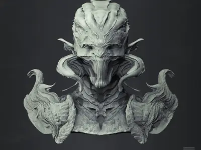 Demon - Alien Bust Highpoly 3D model 3D model