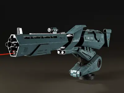 Sci-Fi Turret Gun Low-poly 3D model purchase