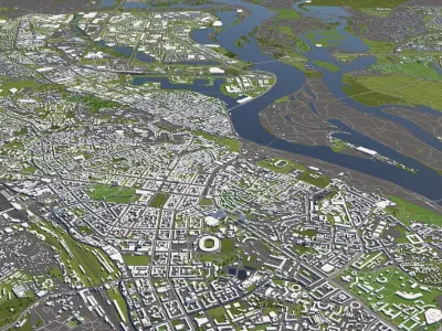 Kiev Ukraine 50x50km 3D model