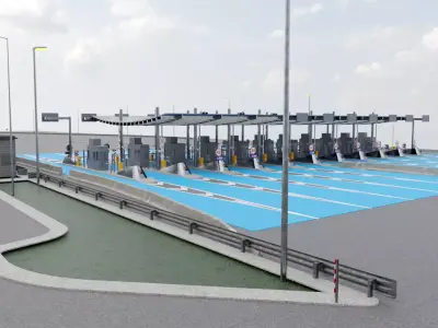 Toll Booth Low-poly 3D model