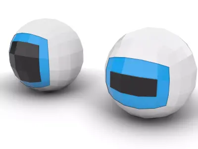 Polygonal Digital Eyes Low-poly 3D model