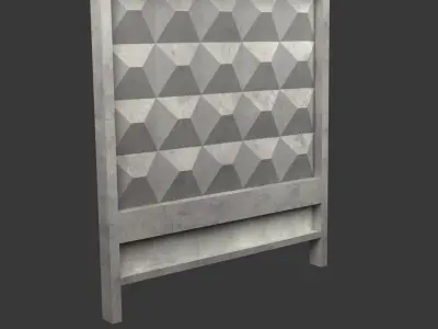 Concrete fence low-poly 3d model Free low-poly 3D model