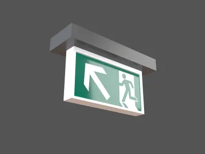 Exit Sign v1 005 Low-poly 3D model