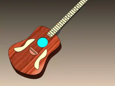 guitar Low-poly 3D model