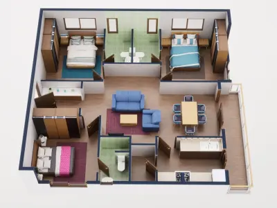 3D Floor Plan Model 57 3D model