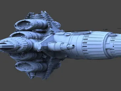 Star Freighter Ship design 7 3D model