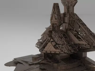 Ra Has Returned Sci-Fi City Tower ruin 1  3D model