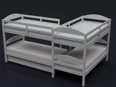 Kids Bed  Low-poly 3D model