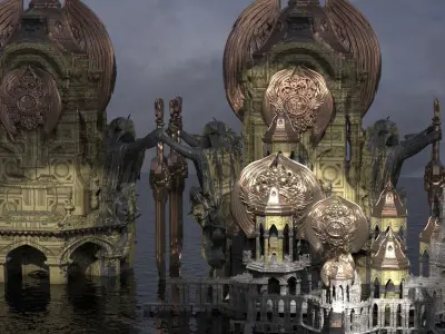 Steampunk Dark Tower Halloween Tall Kit bash 2 3D model