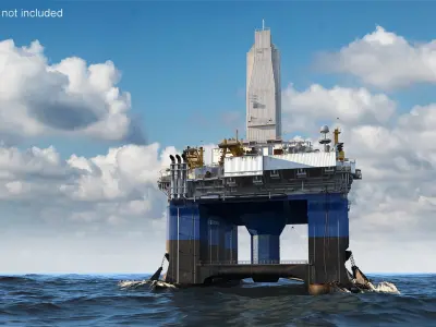  Semi-Submersible Offshore Oil Rig Platform 