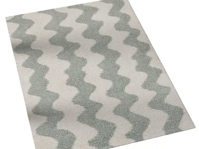 Shaggy rug Louise Green By Benuta 3D model