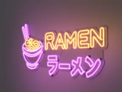 Ramen 3 - Neon Sign 3D model