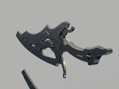 steampunk double folding sword  3D print model 3D print model