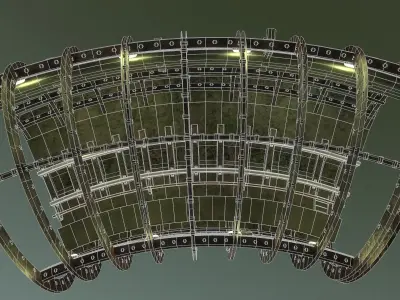 Subway tunnel set Low-poly 3D model