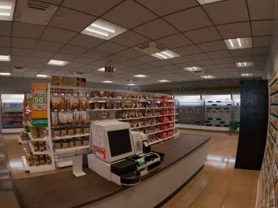 711 Convenience Store Model Japan with blender file Low-poly 3D model