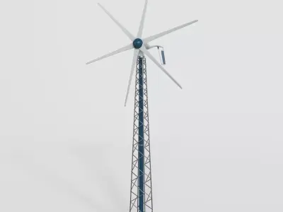 Mini wind turbine 3D model