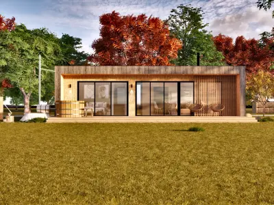 modern vacation residential house on 40m2 3d model Low-poly 3D model