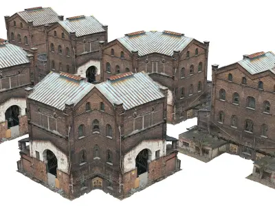 Abandoned Buildings Pack  3D model 3D model
