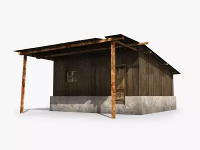 slum j wooden house Low-poly 3D model