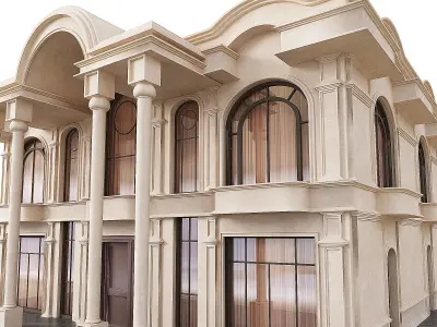 two story modern house 4 3D model