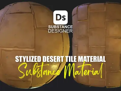 Stylized Desert Tiles Material 07 - Substance 3D Designer Texture
