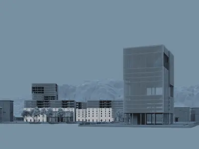 Modern Urban neighbourhood Trieste 3D model