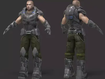 Fiction Soldier Low-poly 3D model