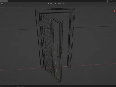 Door modern Low-poly 3D model