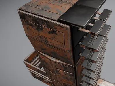 Sci-Fi Ladder Collection Rusty Version  Low-poly 3D model