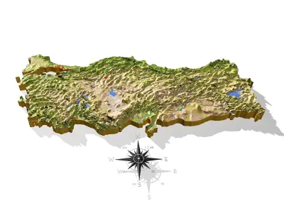 Turkey High resolution 3D relief maps 3D model